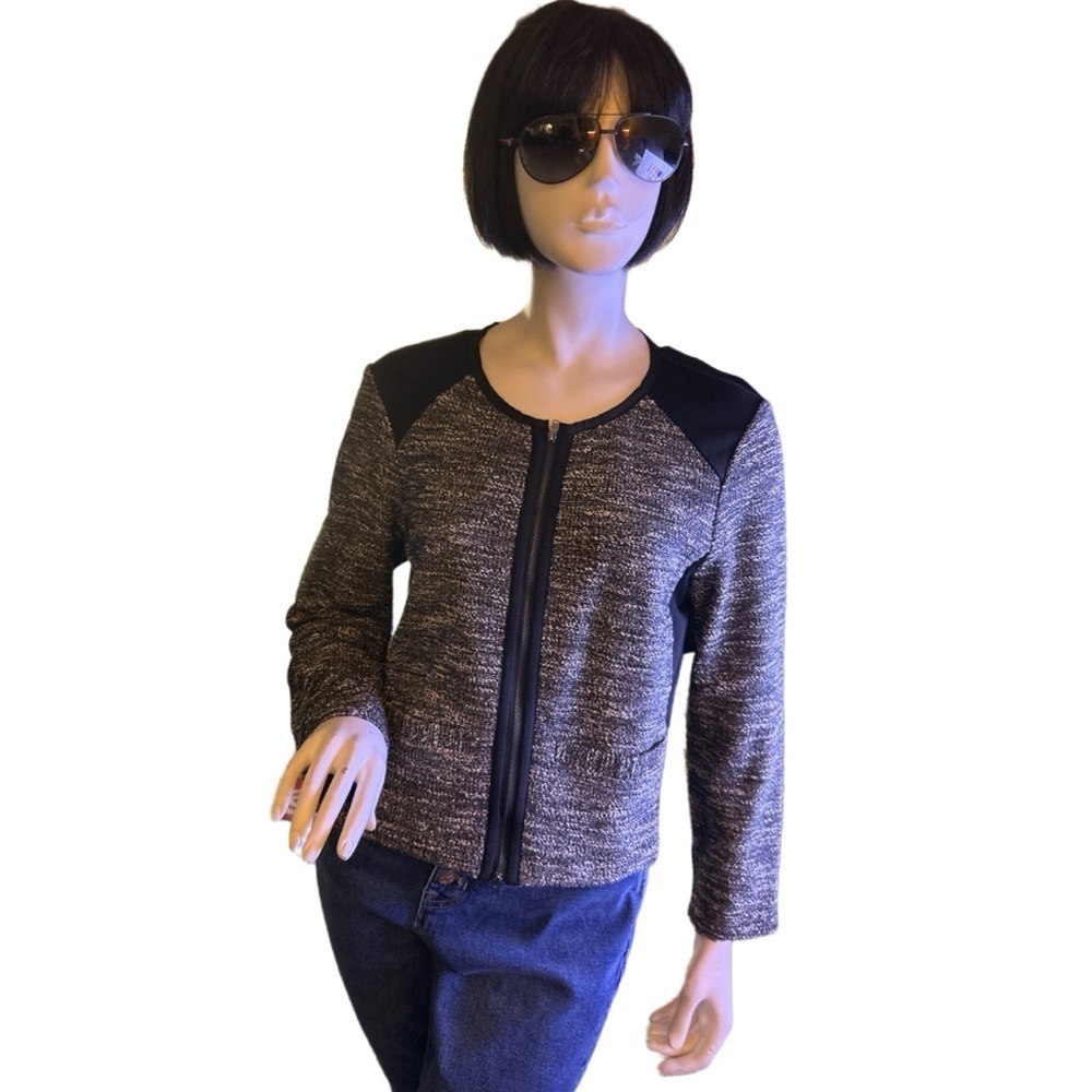 Eileen Fisher Tweed Knit Long Sleeve Jacket, Size  M